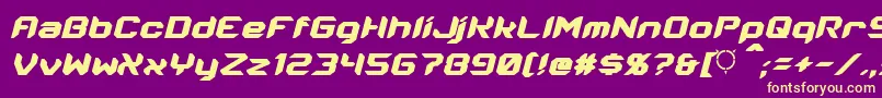 Energon Condensed Italic Font – Yellow Fonts on Purple Background