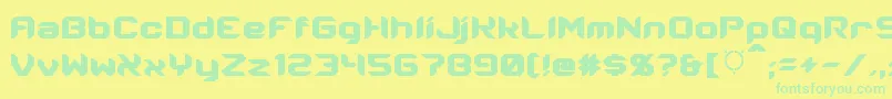 Fonte Energon Condensed – fontes verdes em um fundo amarelo