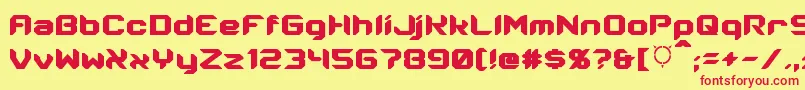 フォントEnergon Condensed – 赤い文字の黄色い背景