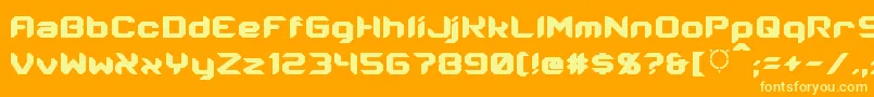Energon Condensed-Schriftart – Gelbe Schriften auf orangefarbenem Hintergrund