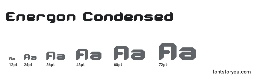 Размеры шрифта Energon Condensed