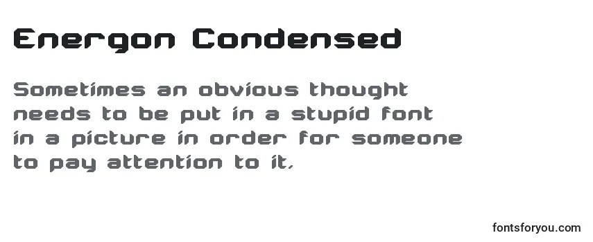 Review of the Energon Condensed Font