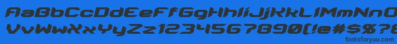 Energon Italic Font – Black Fonts on Blue Background