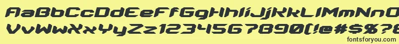 Energon Italic Font – Black Fonts on Yellow Background