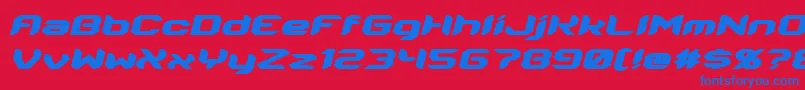 Energon Italic Font – Blue Fonts on Red Background