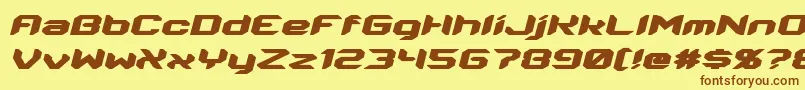 Energon Italic Font – Brown Fonts on Yellow Background