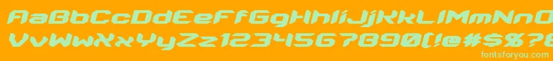 Energon Italic Font – Green Fonts on Orange Background