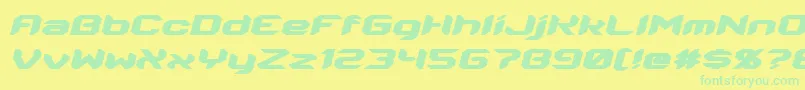 Fonte Energon Italic – fontes verdes em um fundo amarelo