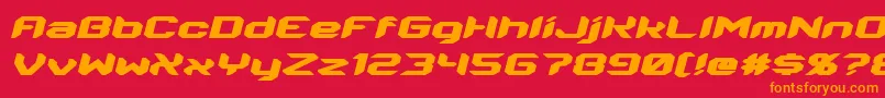 Fonte Energon Italic – fontes laranjas em um fundo vermelho