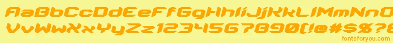 Energon Italic Font – Orange Fonts on Yellow Background