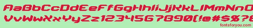 Energon Italic Font – Red Fonts on Green Background