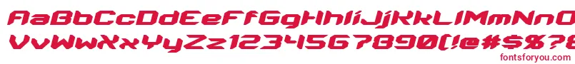 Energon Italic Font – Red Fonts on White Background