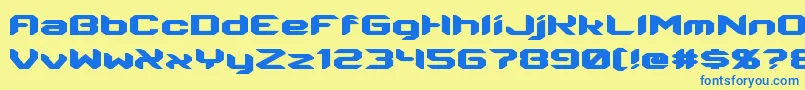 Energon Font – Blue Fonts on Yellow Background