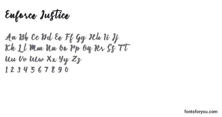 Enforce Justice Font – alphabet, numbers, special characters
