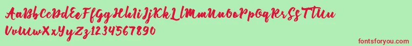 Enforce Justice Font – Red Fonts on Green Background