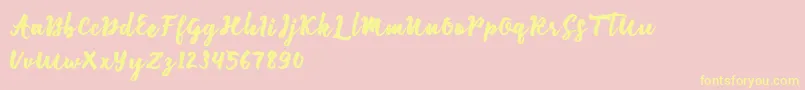 Enforce Justice Font – Yellow Fonts on Pink Background