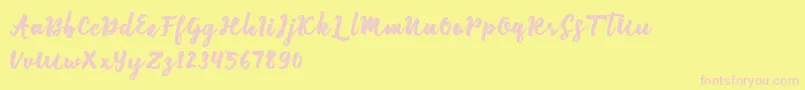 Enforce Justice Font – Pink Fonts on Yellow Background