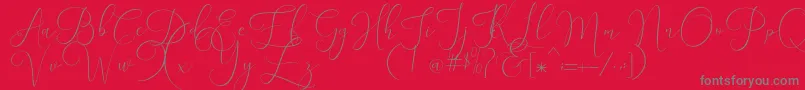 England  Font – Gray Fonts on Red Background