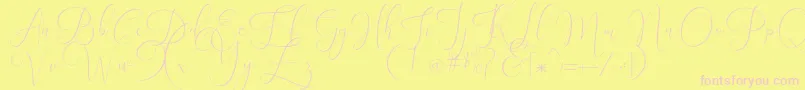 Czcionka England  – różowe czcionki na żółtym tle