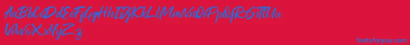 WashingtonRoughDemo Font – Blue Fonts on Red Background