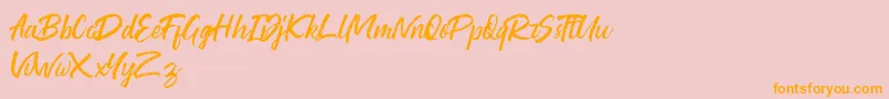 WashingtonRoughDemo-Schriftart – Orangefarbene Schriften auf rosa Hintergrund