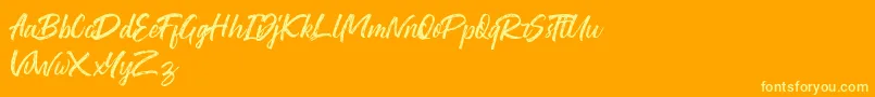 WashingtonRoughDemo Font – Yellow Fonts on Orange Background