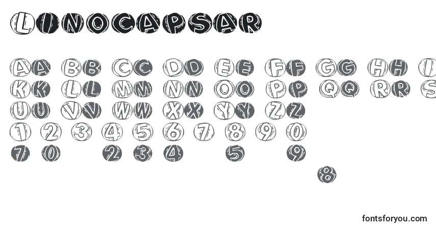 characters of linocapsar font, letter of linocapsar font, alphabet of  linocapsar font