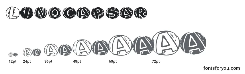 sizes of linocapsar font, linocapsar sizes