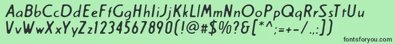 Creamregular Font – Black Fonts on Green Background
