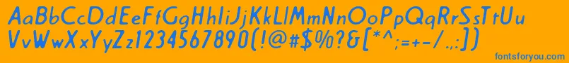 Creamregular-Schriftart – Blaue Schriften auf orangefarbenem Hintergrund