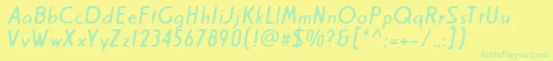 Więcej informacji o czcionce Creamregular Czcionka Creamregular – zielone czcionki na żółtym tle