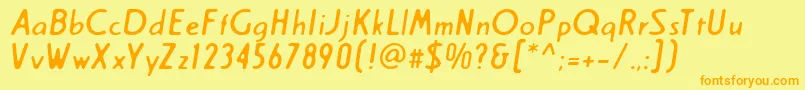 Więcej informacji o czcionce Creamregular Czcionka Creamregular – pomarańczowe czcionki na żółtym tle