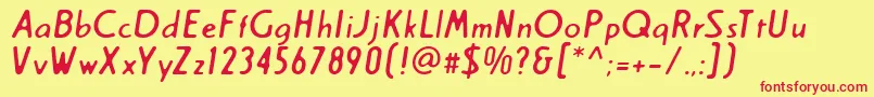 Creamregular Font – Red Fonts on Yellow Background