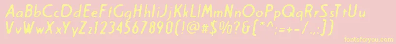 Creamregular-Schriftart – Gelbe Schriften auf rosa Hintergrund