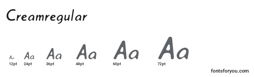 Creamregular Font Sizes