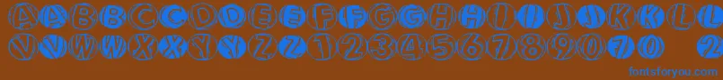 Linocapsar Font – Blue Fonts on Brown Background