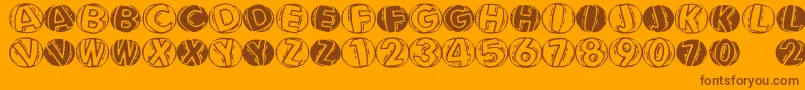 Linocapsar Font – Brown Fonts on Orange Background