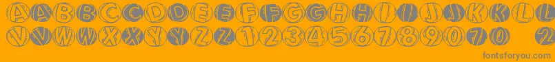 Linocapsar-Schriftart – Graue Schriften auf orangefarbenem Hintergrund