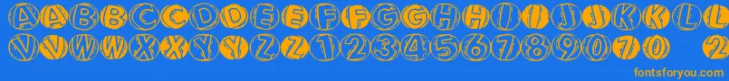 Linocapsar Font – Orange Fonts on Blue Background