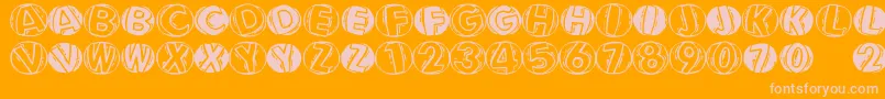 Linocapsar Font – Pink Fonts on Orange Background