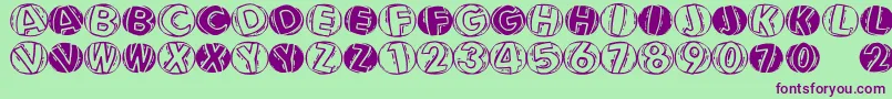 Linocapsar Font – Purple Fonts on Green Background