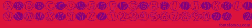 Linocapsar Font – Purple Fonts on Red Background