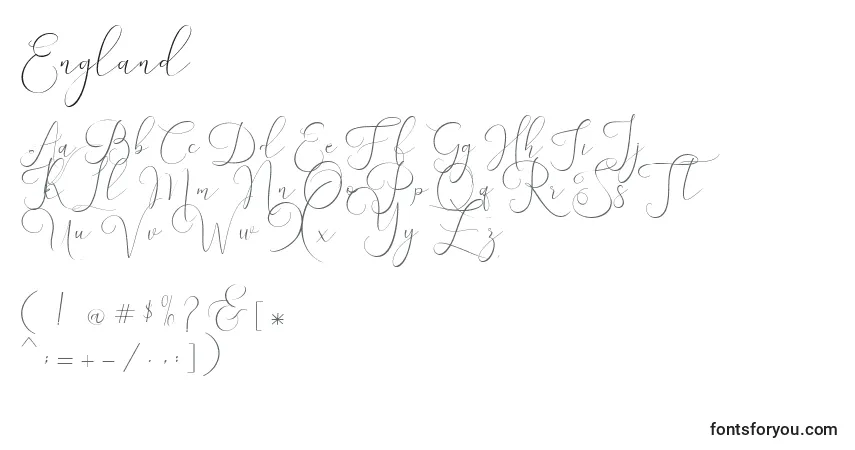 Шрифт England  (126000) – алфавит, цифры, специальные символы
