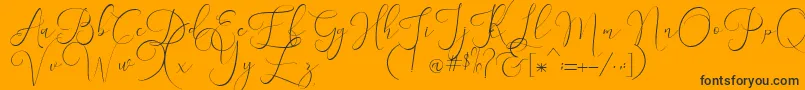 Шрифт England  – чёрные шрифты на оранжевом фоне