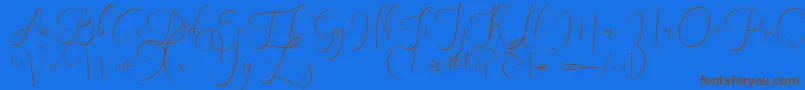 England  Font – Brown Fonts on Blue Background