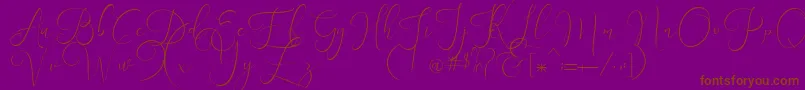 フォントEngland  – 紫色の背景に茶色のフォント