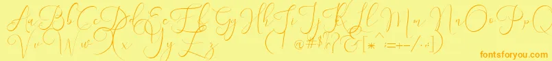 England  Font – Orange Fonts on Yellow Background