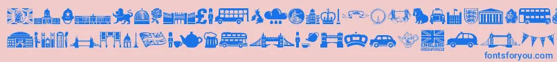 England Font – Blue Fonts on Pink Background