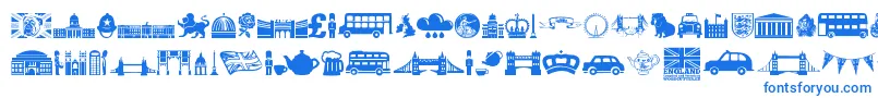 England Font – Blue Fonts on White Background