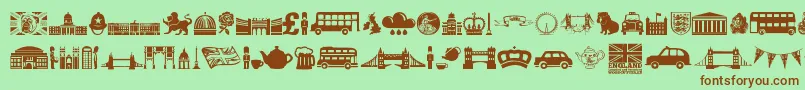 England Font – Brown Fonts on Green Background